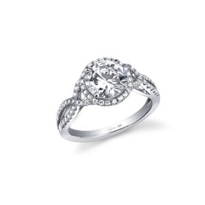 Criss-Cross Shank Diamond Engagement Ring
